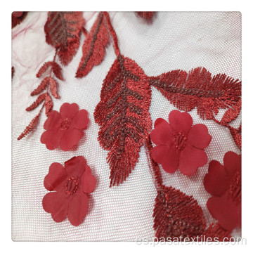 tela de flores 3d multicolor Red rojo multicolor 3d flores tela láser cortada lentejuelas de lentejuelas
